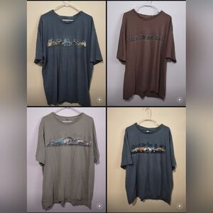 4pc Out Of Bounds 56 Ford Mens 2XL Short Sleeve Graphic T Shirt bundle lot cars